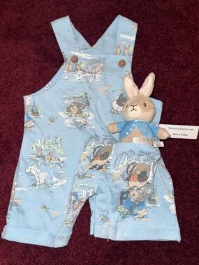 Baby Boy Clothes New Peter Rabbit By Beatrice Potter 6 Months Blue Shortalls